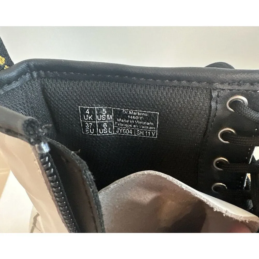 Doc Martens 1460 Y White Boots Side Zipper Air Wair Women's 5